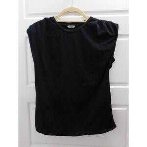 St. Roche Black Echo Cropped 100% Cotton Tee‎ USA sz S